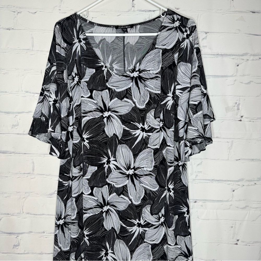 Roz‎ & Ali size 1X black & white dress
